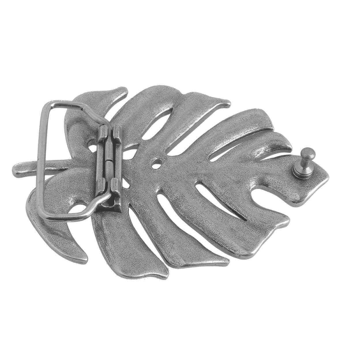 Boucle de ceinturon feuille - LIV - ARGENT VIEILLI - 40 mm - Image 3