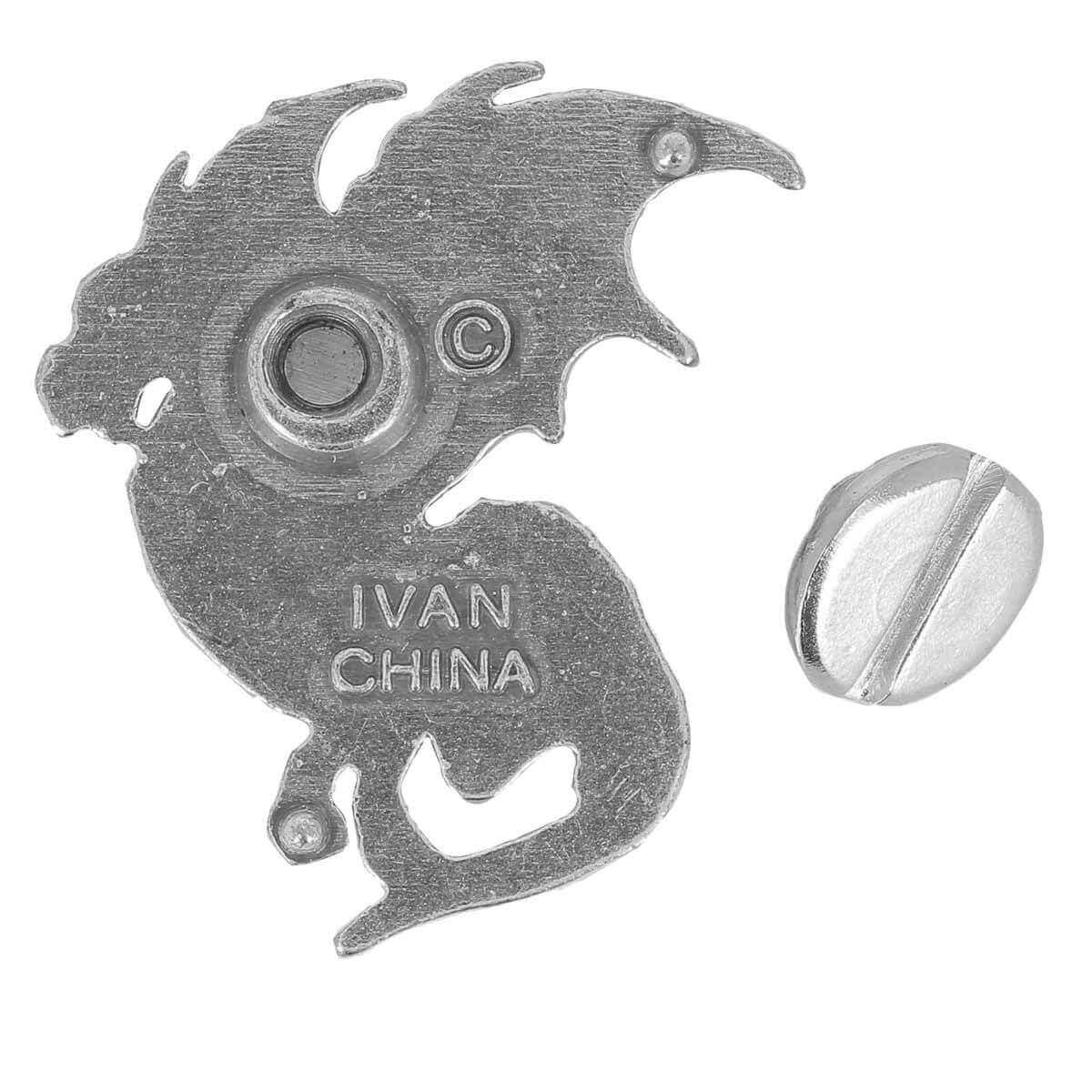 Concho à visser DRAGON DROITE - 25x27mm - Argent vieilli - Image 3