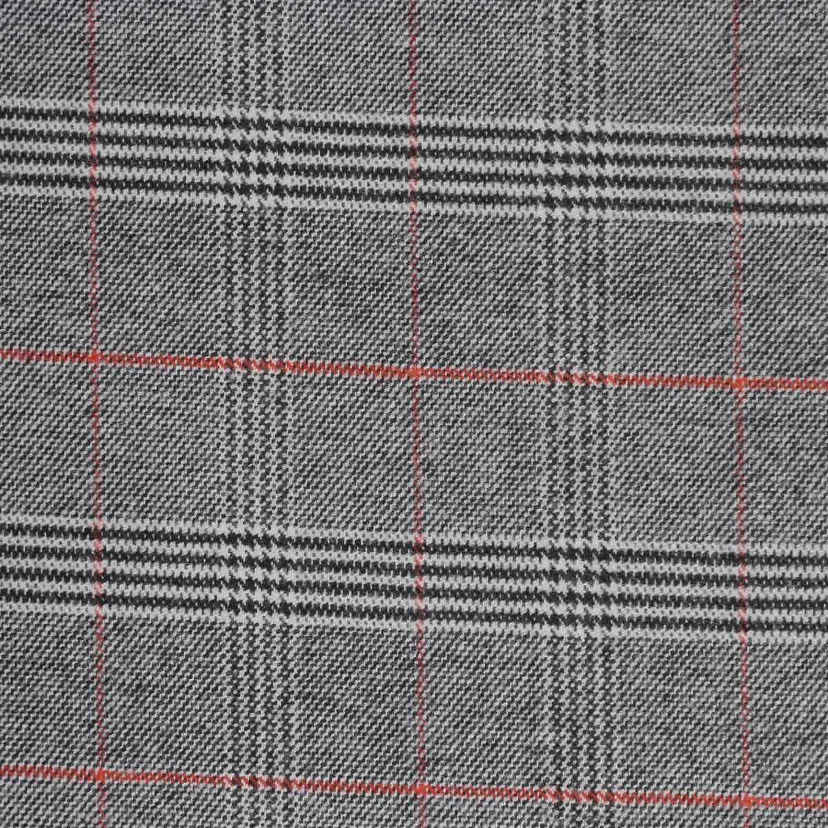 Coupon de tissu Prince de Galles doublé - NOIR, BLANC & ROUGE - 0,50x1,50m - Image 3