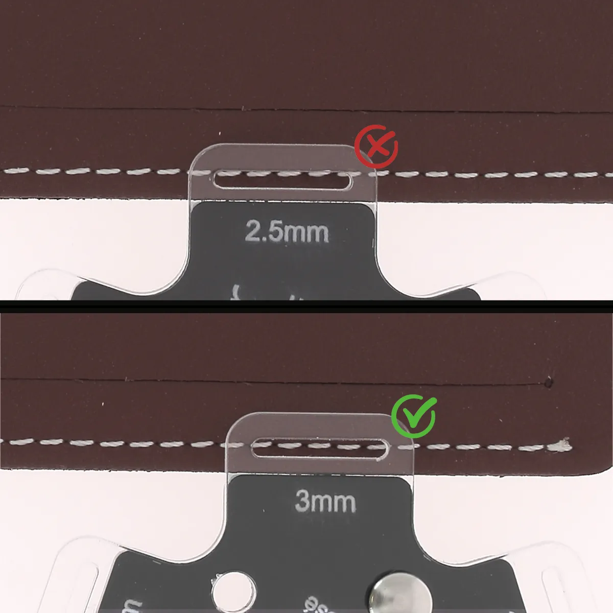 Gabarit de contrôle des marges de couture en acrylique - Deco Cuir - Image 3