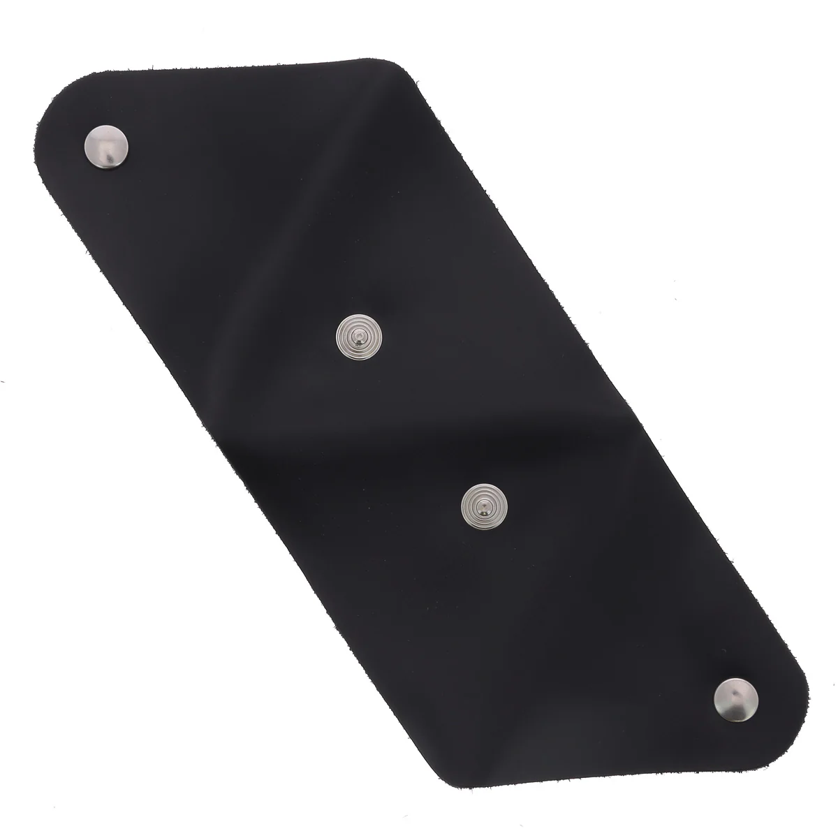 Grand porte-monnaie triangle en cuir - NOIR - Image 4