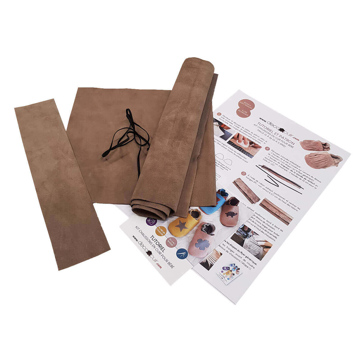 Kit DIY Chaussons en cuir pour bébé avec Franges - Image 4