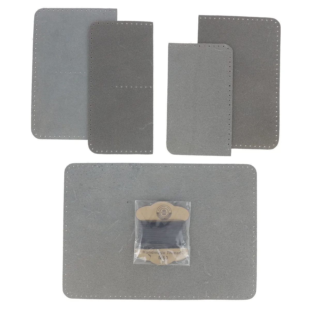 Kit DIY - Porte-passeport en cuir de croupon tannage végétal - BLEU FONCÉ - Image 3