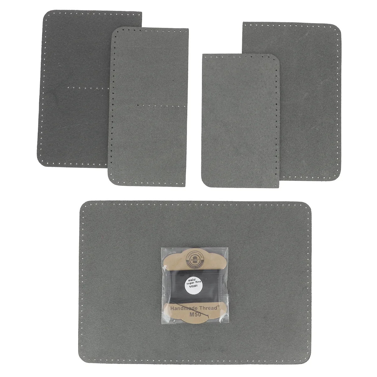 Kit DIY - Porte-passeport en cuir de croupon tannage végétal - NOIR - Image 4