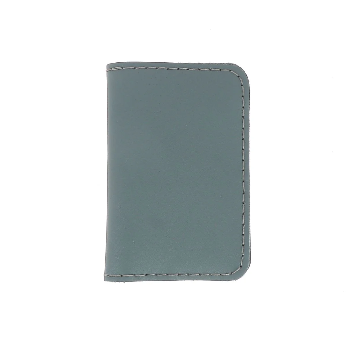 KitenCuir Porte Cartes double Gris - Fil Gris - Image 4
