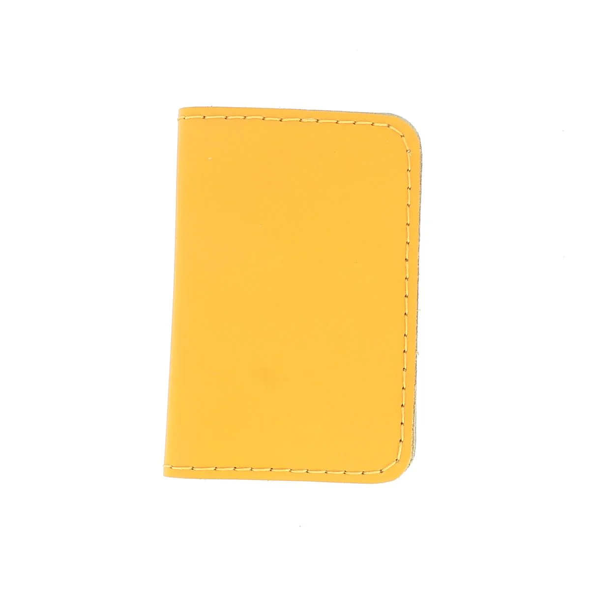 KitenCuir Porte Cartes double Jaune - Fil Jaune - Image 4