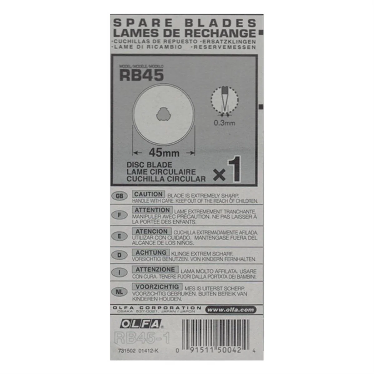 1 lame de rechange pour cutter rotatif diam 45 mm - OLFA RB45 - Image 3