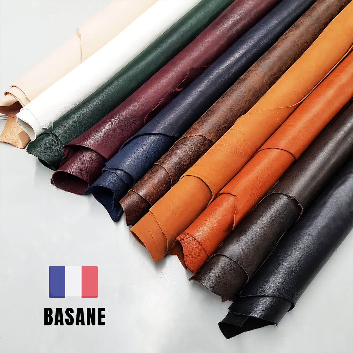Peau entière de cuir de basane FRANCE - ANILINE - COGNAC BAF02 - Image 6