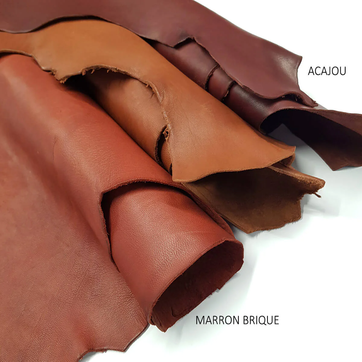 Peau entière de cuir de basane FRANCE - ANILINE - ACAJOU BAF13 - Image 6